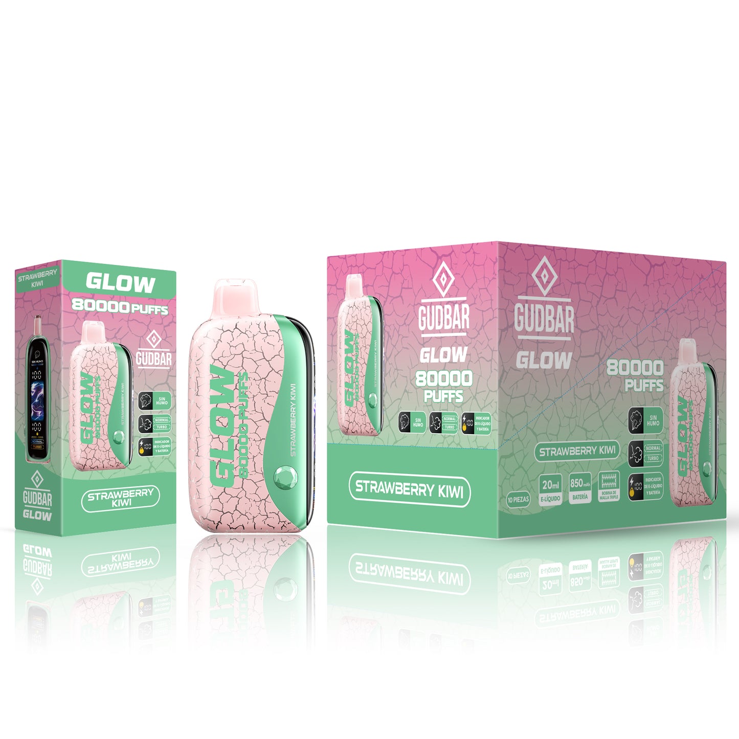 GudBar Glow 80000 Puffs – Strawberry Kiwi
