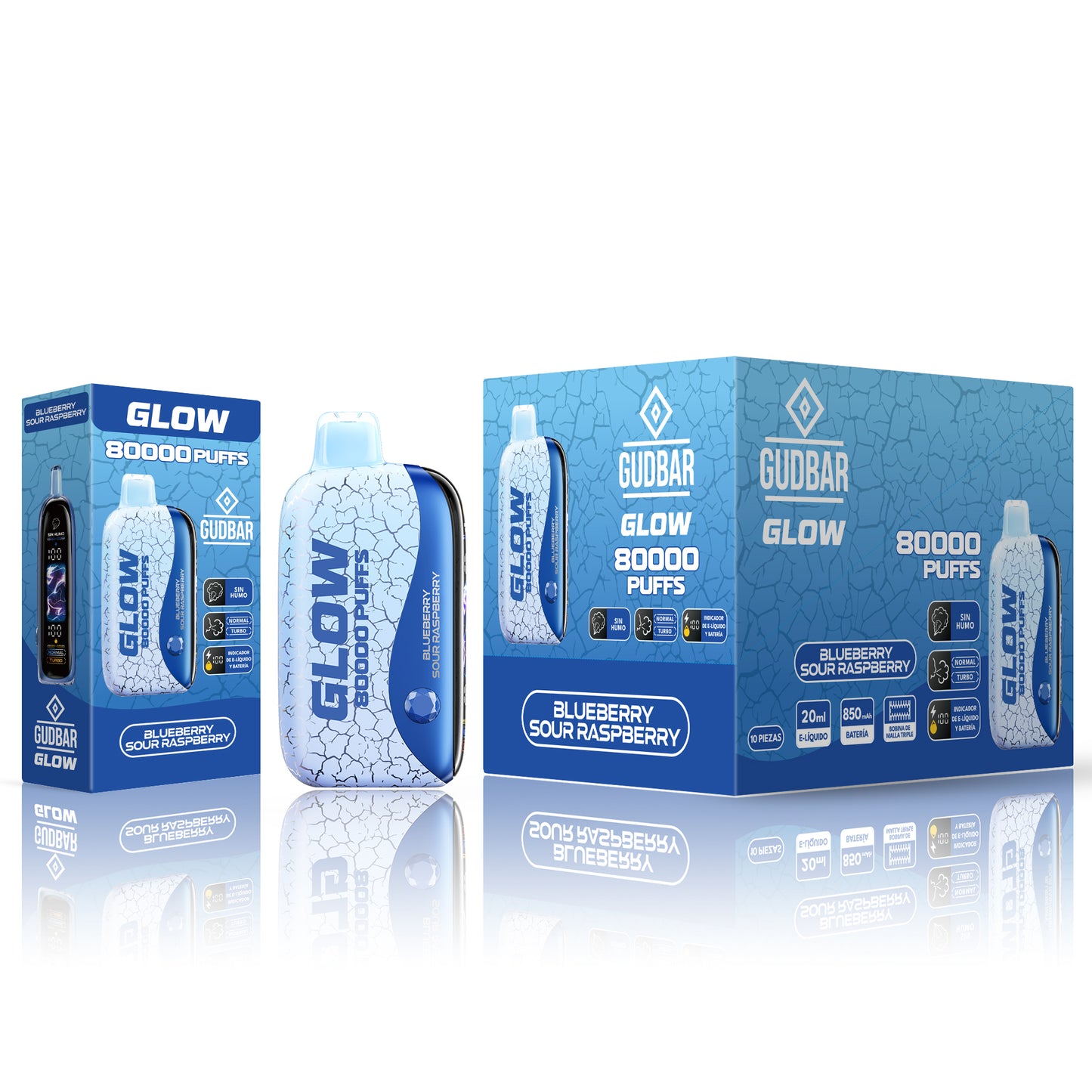 GudBar Glow 80000 Puffs – Blueberry Sour Raspberry
