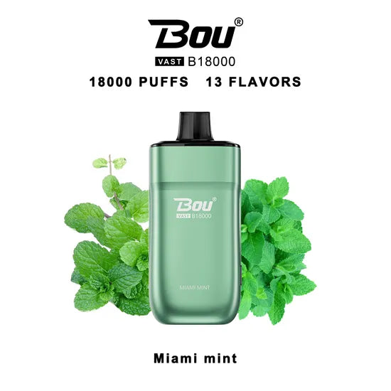 Vaper Desechable Bou VAST B1800 Miami Mints 0%NIC