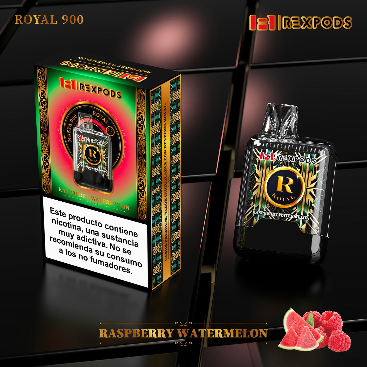 Vapers Desechable Rexpods Royal 900 Raspberry Watermelon 🫐🍉