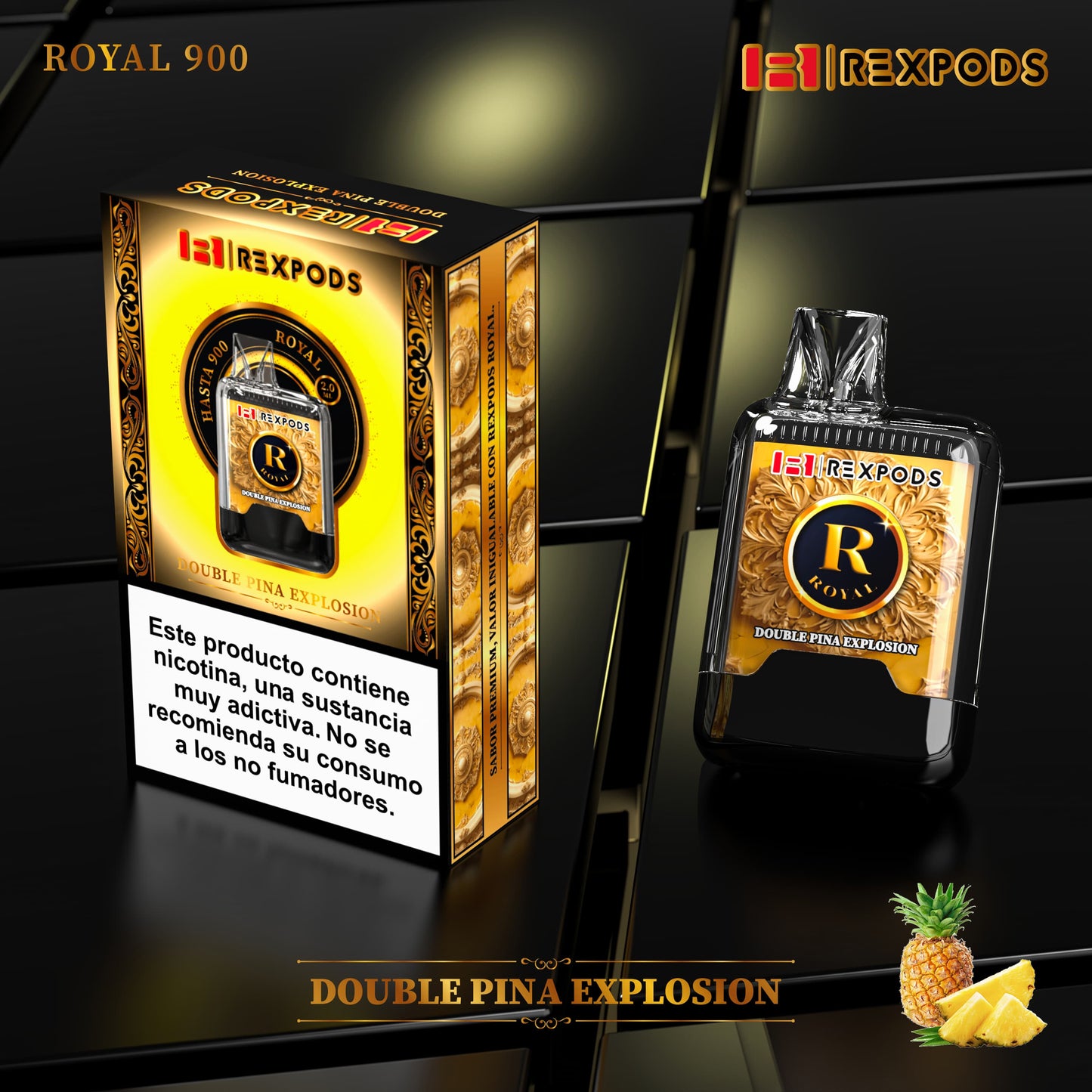 Vaper desechable Rexpods Royal Double Piña explosion 🍍