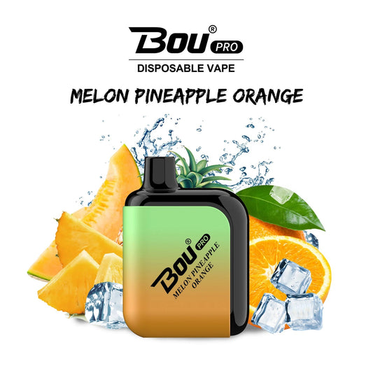 Vaper Desechable Bou Pro 7000 Puffs Melon Pineapple Orange 🍈🍍🍊🧊