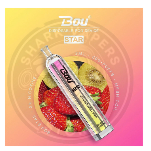 Vaper desechable Bou Star 600 Puff Strawberry kiwi