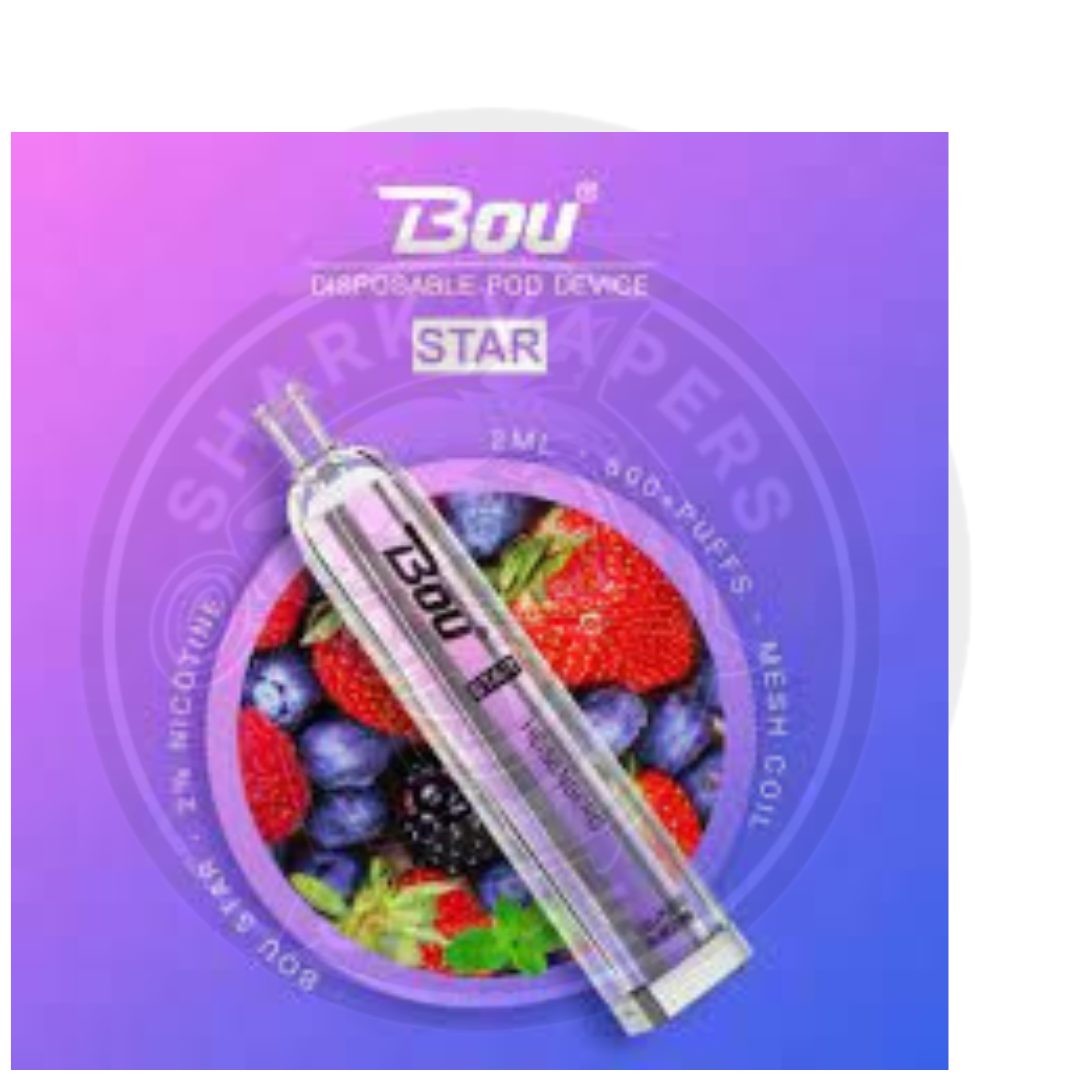 Vaper Desechable  Bou star 600 Puff Frutas del bosque