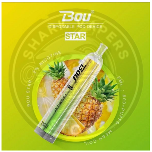 Vaper Desechable Bou star 600 Puff Pineapple ice