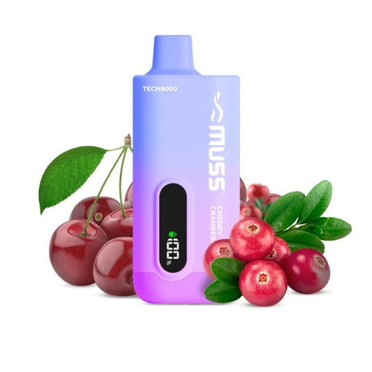 Vaper Desechable Muss Tech 8000 Puffs Cherry Cramberry 🍒