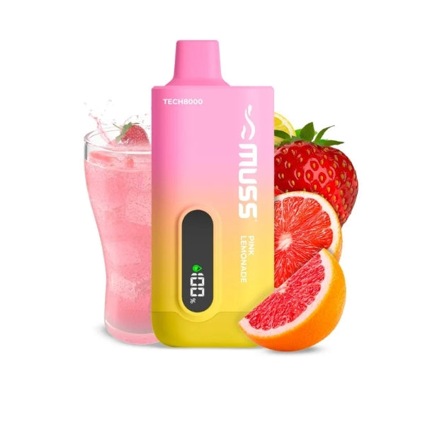Vaper Desechable Muss Tech 8000 Puffs Pink Lemonade 🍓