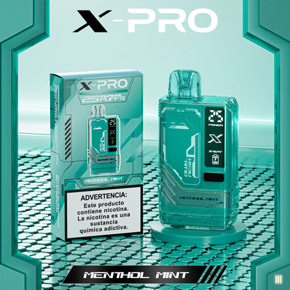 Vaper Desechable X PRO 25000 PUFFS Menthol Mints 🍃