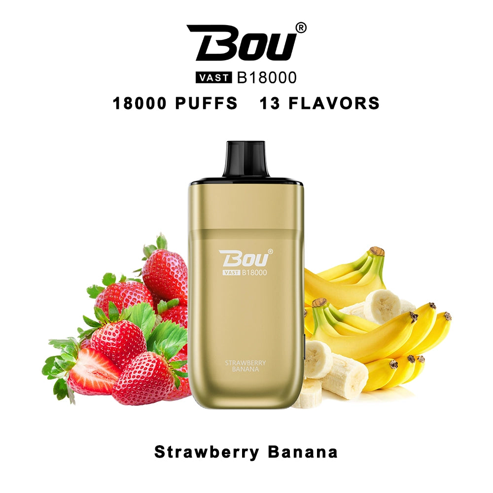 Vaper Desechable Bou VAST B1800 Strawberry Banana 0%NIC