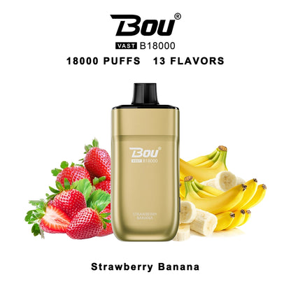 Vaper Desechable Bou VAST B1800 Strawberry Banana 0%NIC