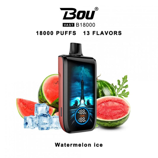 Vaper Desechable  Bou VAST B1800 Watermelon ice 0%NIC