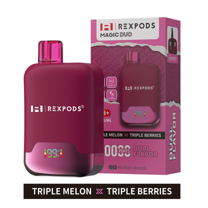 Vaper Desechebles Rexpods 20k caladas Triple melon × Triple berries