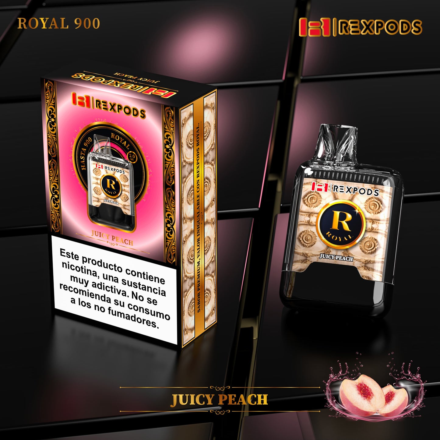 Vapers desechable Rexpods Royal 900 Juice Peach 🧃🍑