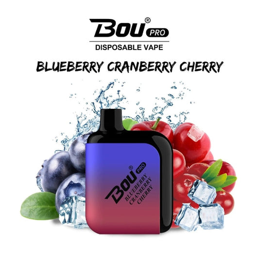 Vaper Desechable Bou Pro 7000 Puffs Blueberry Cranberry Cherry 🫐🍒