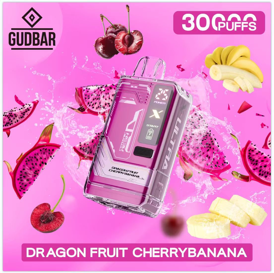 Gudbar X-Ultra 30.000 PUFFS – Dragon Fruit Cherry Banana