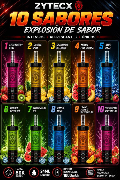 ZYTECX Mega Nube 80K Strawberry Kiwi – Shisha